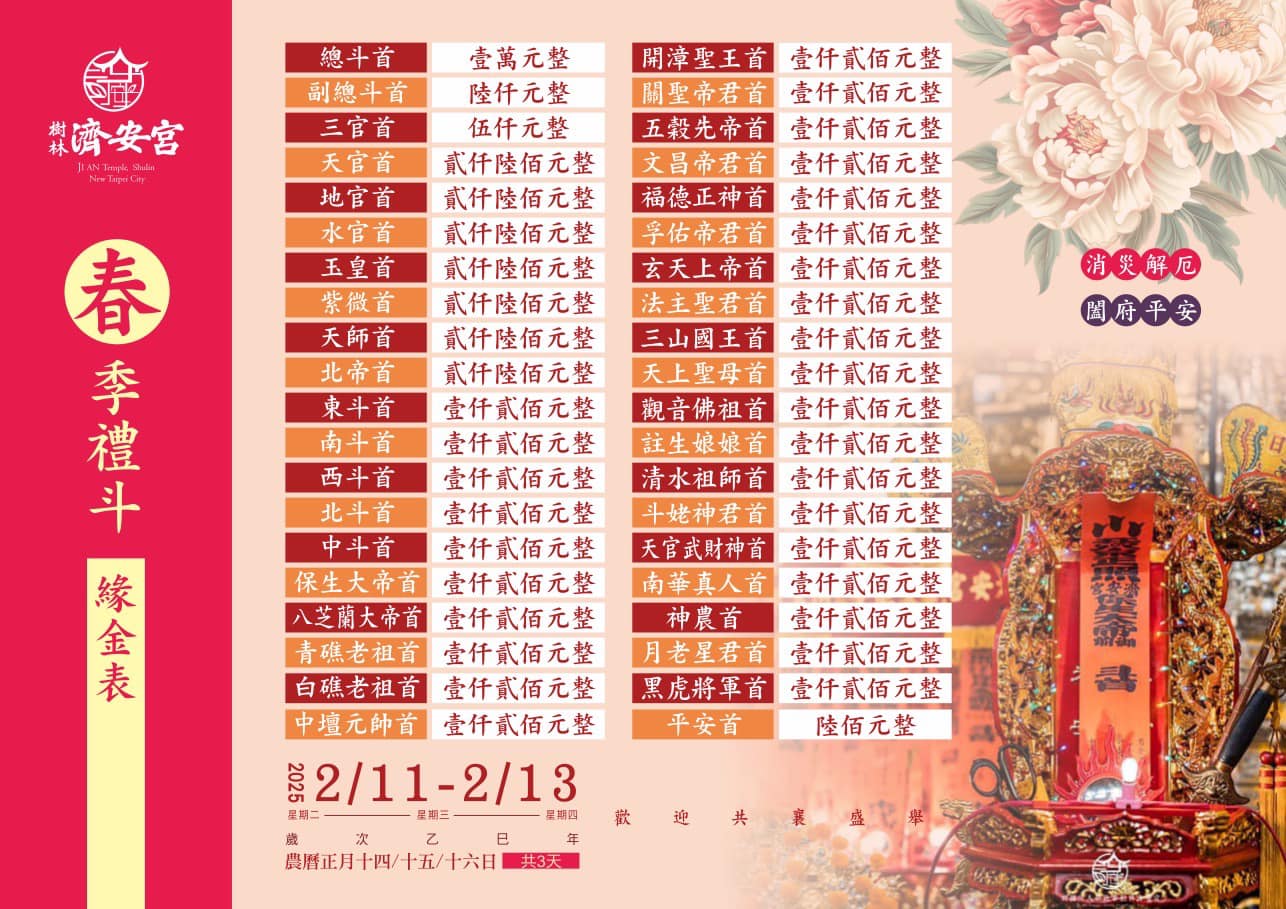 禮斗法會祈求闔家平安